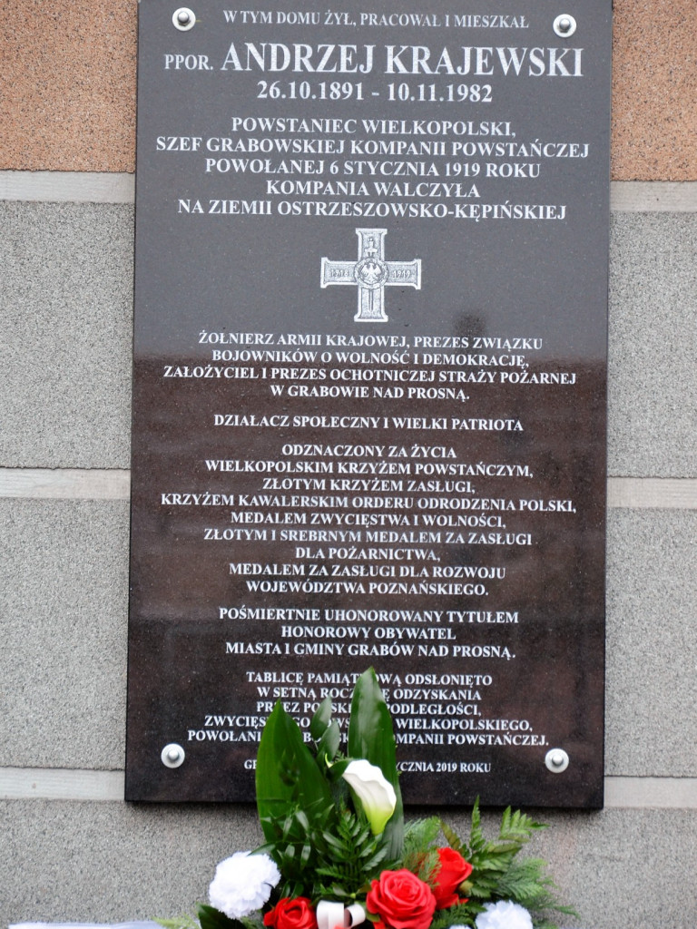 Odsłonili tablicę poświęconą szefowi Grabowskiej Kompanii Powstańczej