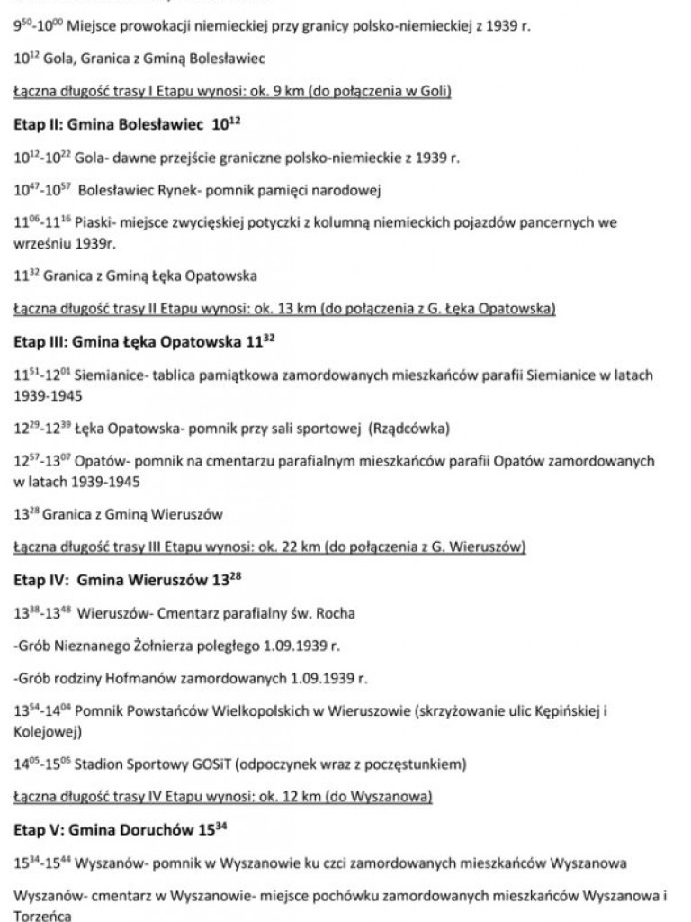 Sztafeta Pokoju z Byczyny do Torzeńca