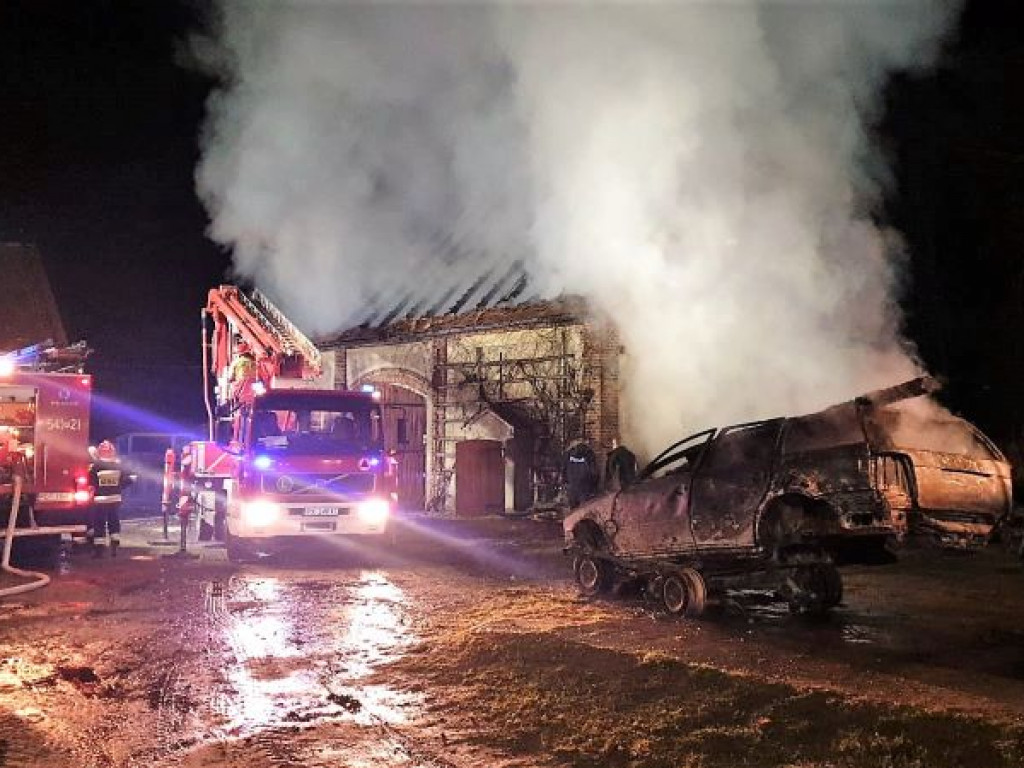 Pożar budynku gospodarczego w Bałdowicach