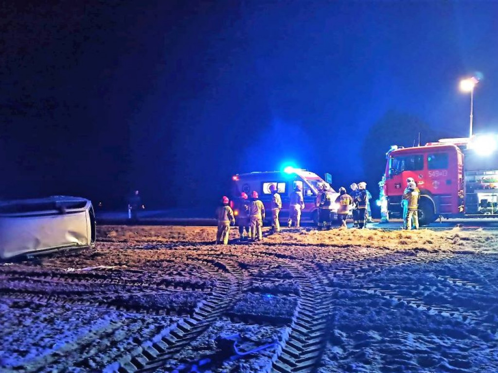 KALISZKOWICE KALISKIE: Samochód zjechał z drogi