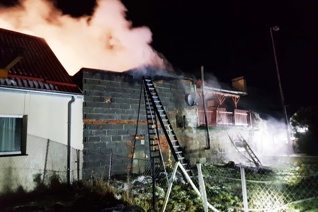 Pożar budynku mieszkalnego
