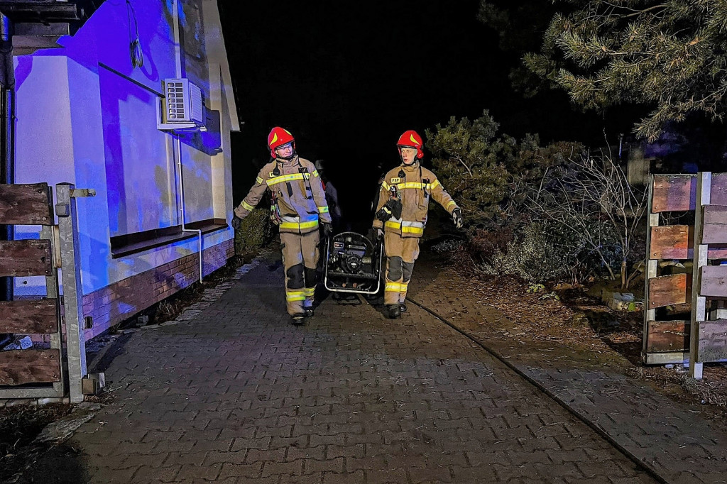 Pożar domu w Grabowie