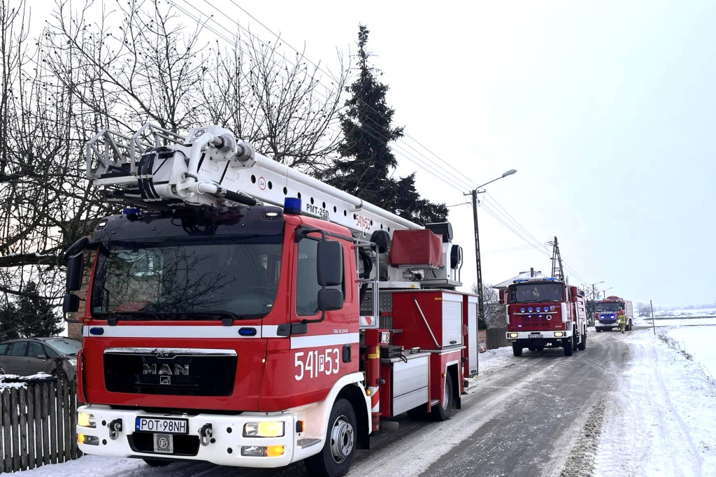 Pożar budynku inwentarskiego