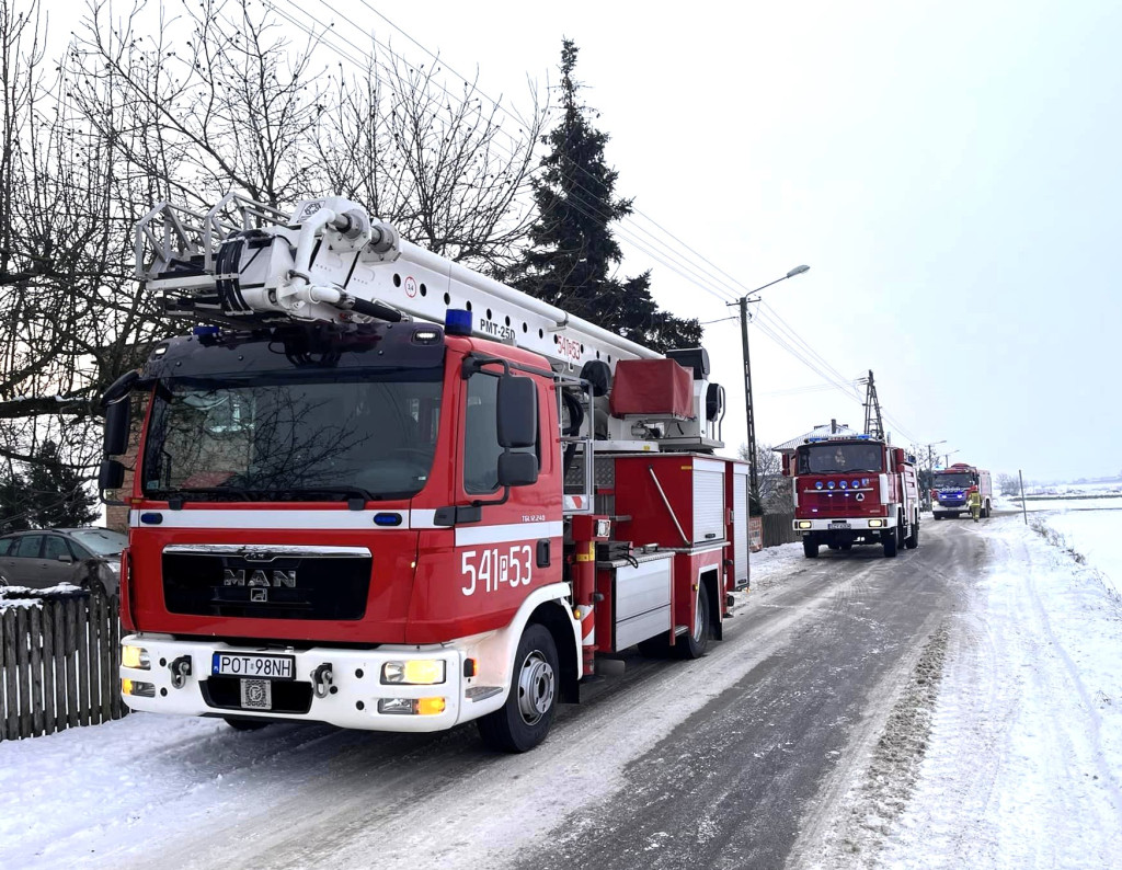 Pożar budynku inwentarskiego