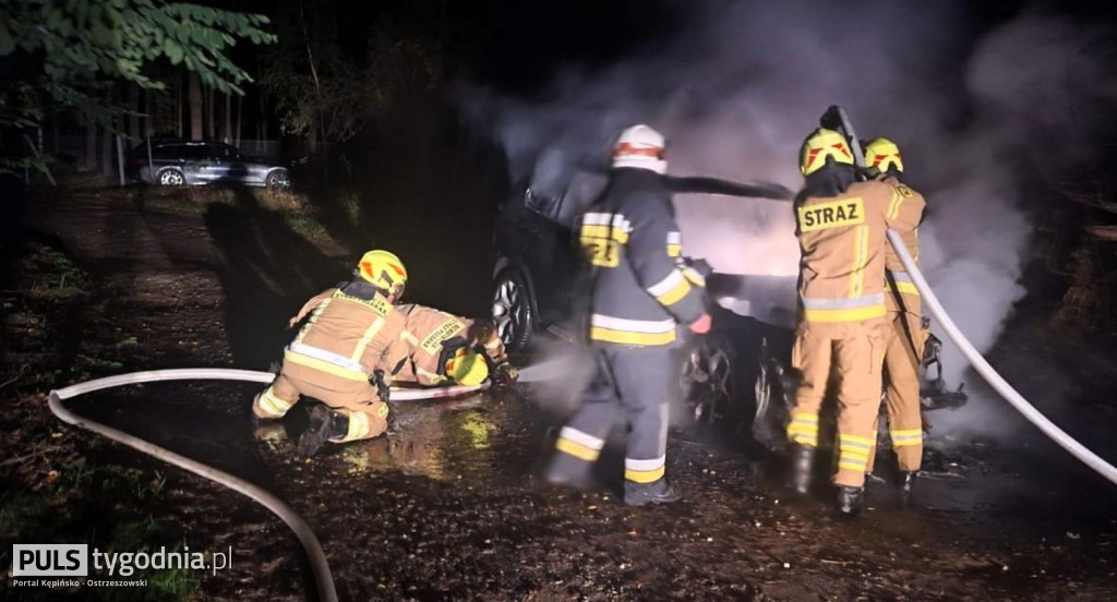 Pożar BMW w Racławicach