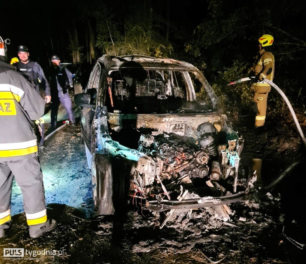 Pożar BMW w Racławicach