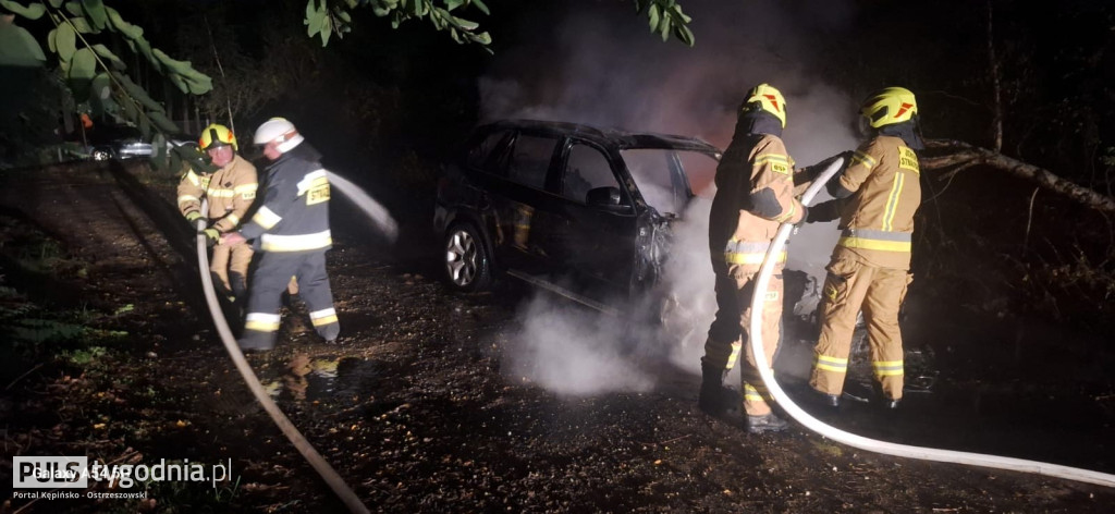 Pożar BMW w Racławicach