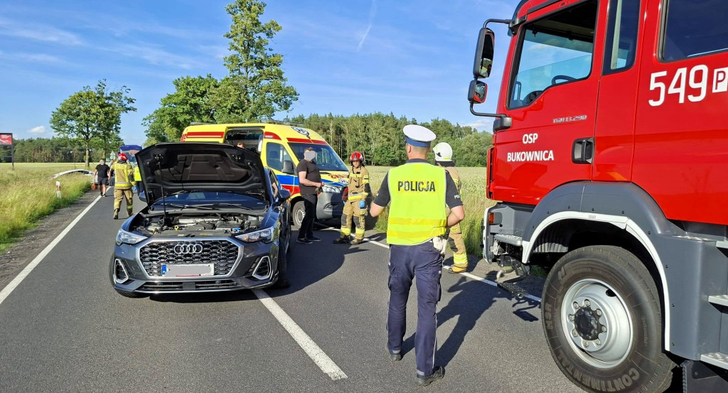 Czołowe zderzenie w Bukownicy