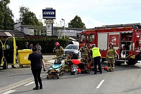 Ranny motocyklista został przewieziony do szpitala