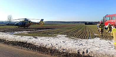 Wypadek w Klonie. Na miejscu lądował śmigłowiec LPR-43435