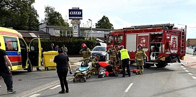 Ranny motocyklista został przewieziony do szpitala