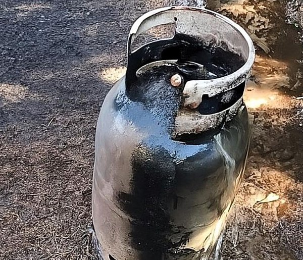 Pożar butli z gazem w Racławicach-42101