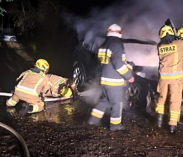 BMW stanęło w ogniu. Doszczętnie spłonęło-42363