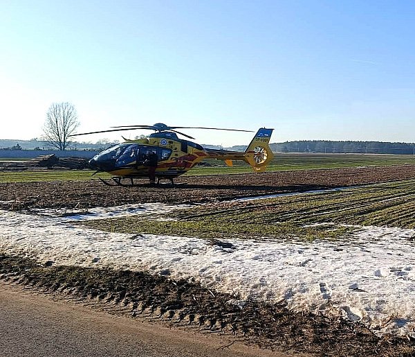 Wypadek w Klonie. Na miejscu lądował śmigłowiec LPR-43435