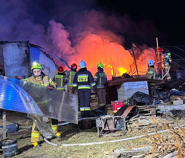 Pożar kontenera budowlanego w Zajączkach