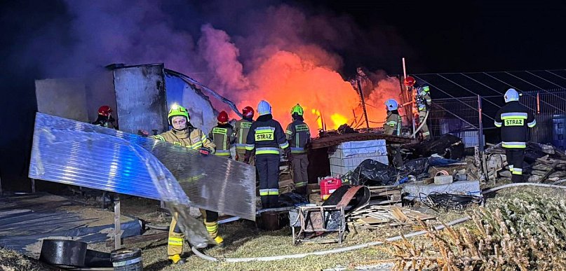 Pożar kontenera budowlanego w Zajączkach